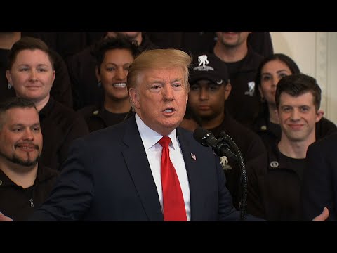 President Donald Trump says he's "having a good day" following the release of special counsel Robert Mueller's report. And he says that no president should ever have to go through what he's again calling a "hoax." (April 18)