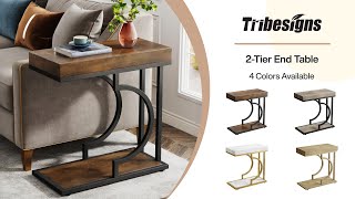 Tribesigns Modern End Table Bedside Table with Metal Frame anuncio