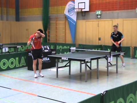 Tischtennis Deutsche Meisterschaft U18 2013Stativ4  20)Qiu Liang vs Rode, Marc 2