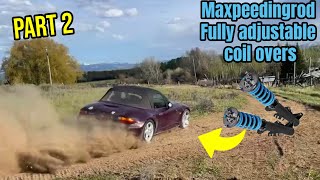 BMW Z3 dirt track suspension - MAXPEEDINGROD coilover rally road torture test - 24 way adjustable