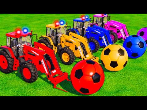 Transporting Giant Soccer Balls With JCB Loader - Farming Simulator 22
