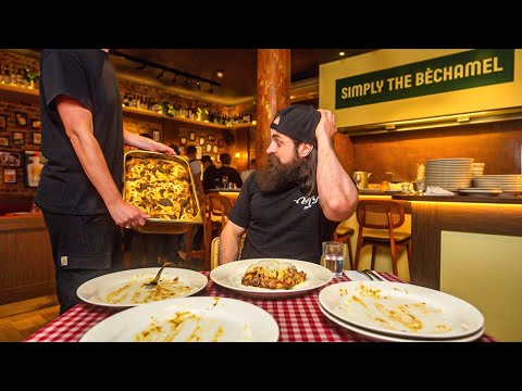 I TRIED TO BEAT LONDON'S FAMOUS BOTTOMLESS LASAGNA RECORD! | BeardMeatsFood
