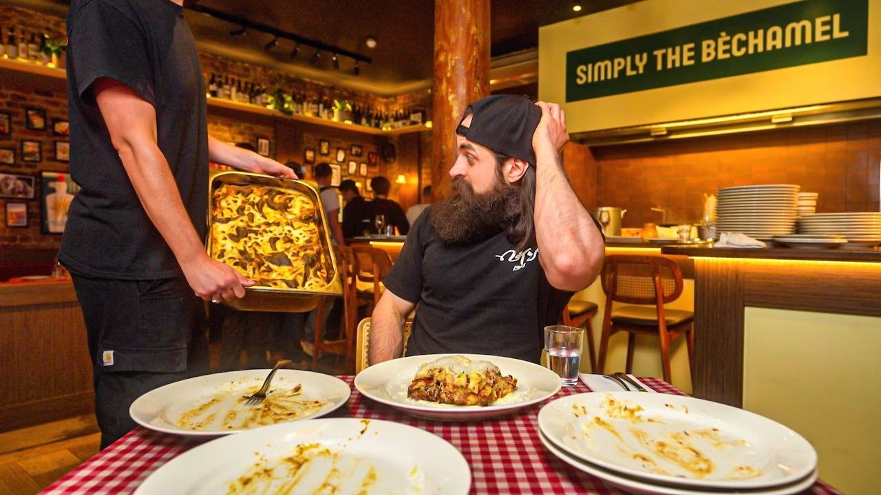 I TRIED TO BEAT LONDON'S FAMOUS BOTTOMLESS LASAGNA RECORD! | BeardMeatsFood