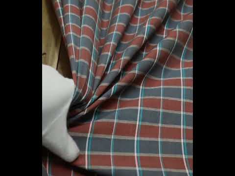Check Multicolor Pure Cotton 100 GSM Handwoven Fabric 626 — video
