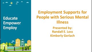 Employment Supports for People with Serious Mental Illness video