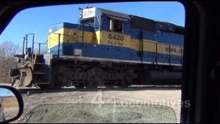 preview picture of video 'A REALLY long DM&E freight train - Powersville, MO 1/19/13'