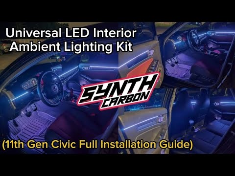 Synth Carbon 11th Gen Civic Universal Ambient Lighting Kit! Full Install guide! (2025 Honda Civic)
