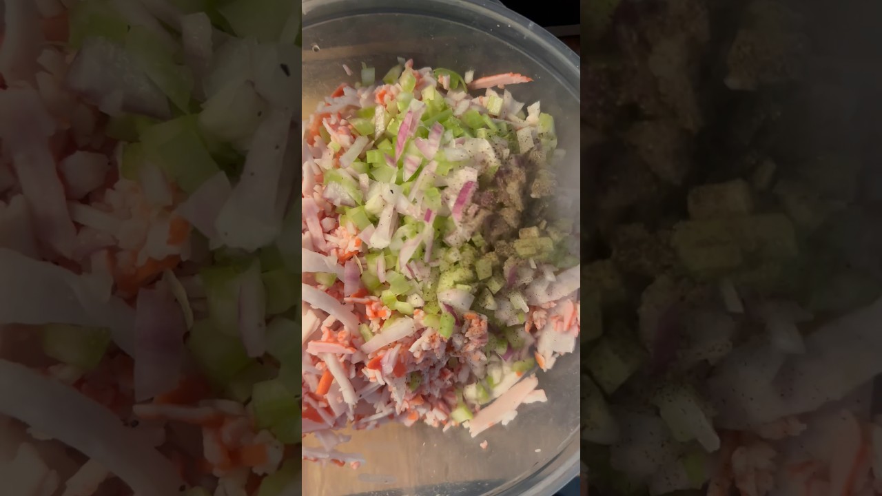 Crab salad. Super quick and easy way to shred and prepare. All was done under 10 minutes.