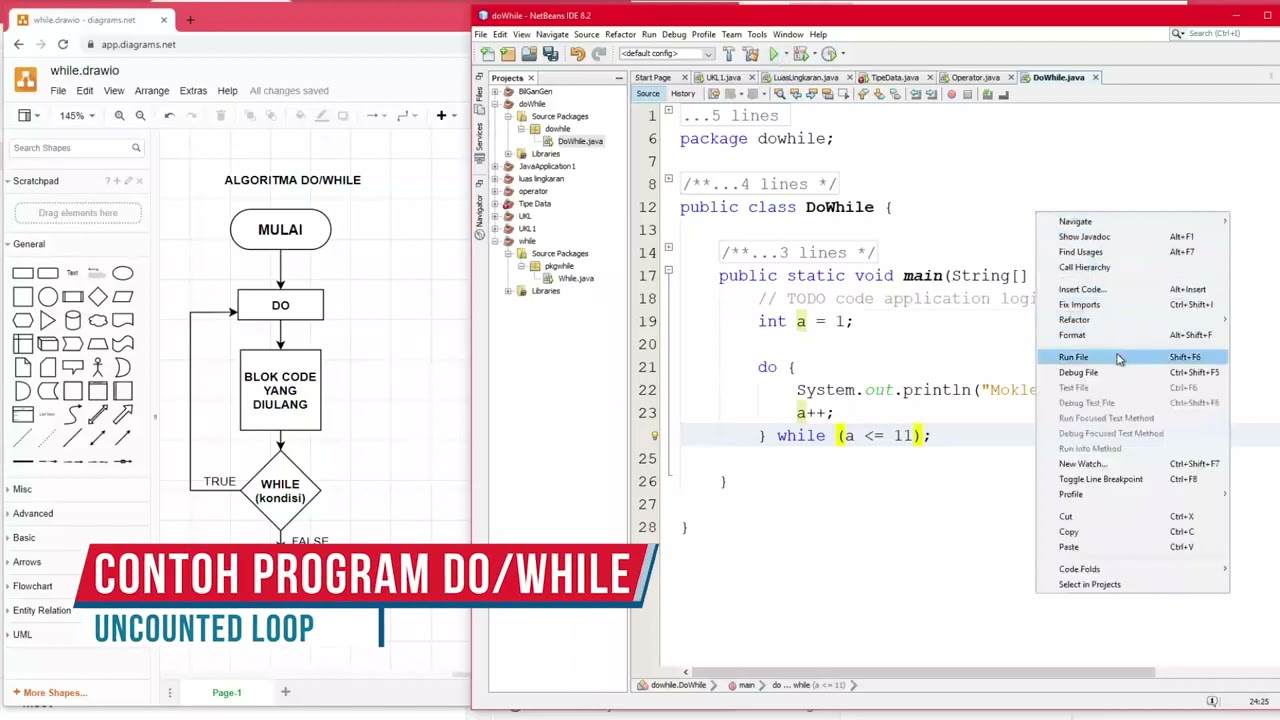 pemrograman dasar - Perulangan DO WHILE Uncounted Loop  di JAVA code