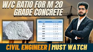 Water Cement Ratio for M20 Grade Concrete || By CivilGuruji