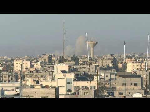 Smoke rises over Khan Yunis following Israeli strike, seen from Rafah | AFP