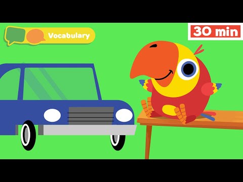 Learning First Words w Larry | Sensory Stimulation for Babies | Vocabulary for Kids | Vocabularry