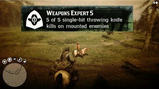 Weapons Expert 5 Made Easy [Red Dead Redemption 2] Single-hit throwing knife on mounted enemies