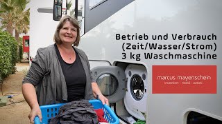 Betrieb und Verbrauch 3 kg Daewoo Mini Waschmaschine im Wohnmobil + alle Kosten