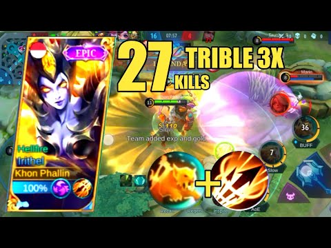 27 KILLS ! TRIBLE KILLS 3X Irithel MLBB Buffed Critical Damage Build | Build Top 1 Global Irithel
