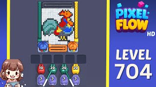 Pixel Flow Level 704 Solution Walkthrough