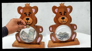 Como hacer una alcancía de madera fácil / woodworking toy