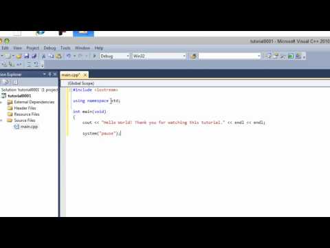 Microsoft Visual C++ Tutorial 1 "Hello World"
