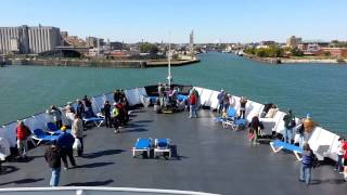 preview picture of video 'View From Pilot House, S.S. Badger Entering Manitowoc, September 29, 2012'