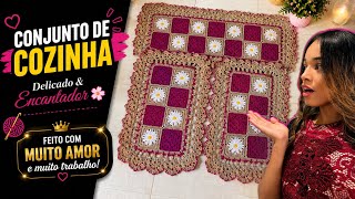CONJUNTO DE COZINHA DELICADO E ENCANTADOR 😍 #croche 