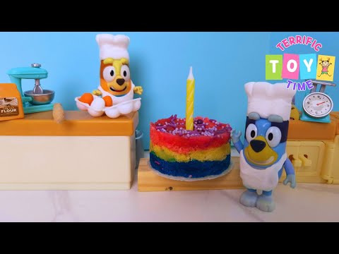 Bluey and Bingo Bake a Rainbow Cake Together | Bluey Toys