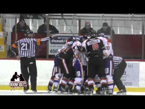 Sébastien Laferrière Vs Christophe Losier Line Brawl LNAH Octobre 30 2015
