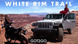 WHITE RIM TRAIL: The big CRASH! Travel the whole 100 MILE loop in one day by 4x4 Jeep and motorcycle