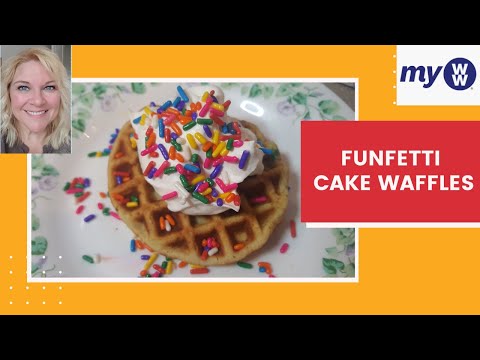 FUNFETTI CAKE WAFFLES | MINI DASH WAFFLE MAKER RECIPE | MyWW💙💜💚