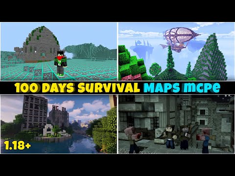 Top 5 Minecraft 100 Days Survival Maps For Minecraft PE || 100 Days Survival Maps MCPE ||