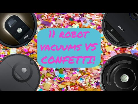 11 robot vacuums VS CONFETTI!