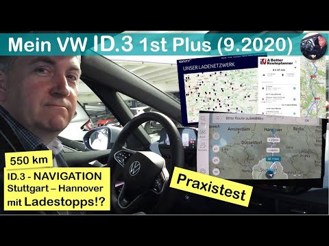 VW ID.3 Langstrecken NAVIGATION mit Ladesäulen | Praxistest ID3 | MainAuto.eu