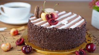 컵 계량 / 블랙 포레스트 / 체리 초코 케이크 / Black Forest Cake Recipe/ Forêt Noire / Cherry Chocolate Cake / 포레누아
