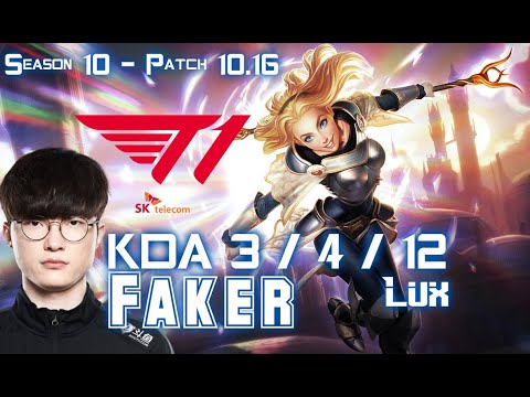 T1 Faker LUX vs PANTHEON Support - Patch 10.16 KR Ranked