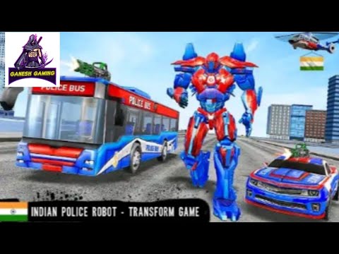 Bus   Robot Transform Battle gameplay Bus Robot Police Car Multiple Transform War Game 2022