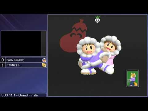 SSS 11.1 SSBM - Pretty Good [W] (Ice Climbers) vs. GWM420 [L] (Fox) - Melee GF