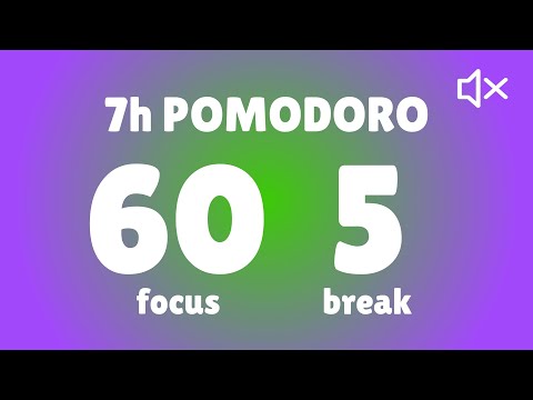 60/5 Pomodoro Technique - 7h study || No Music || Deep focus and Study