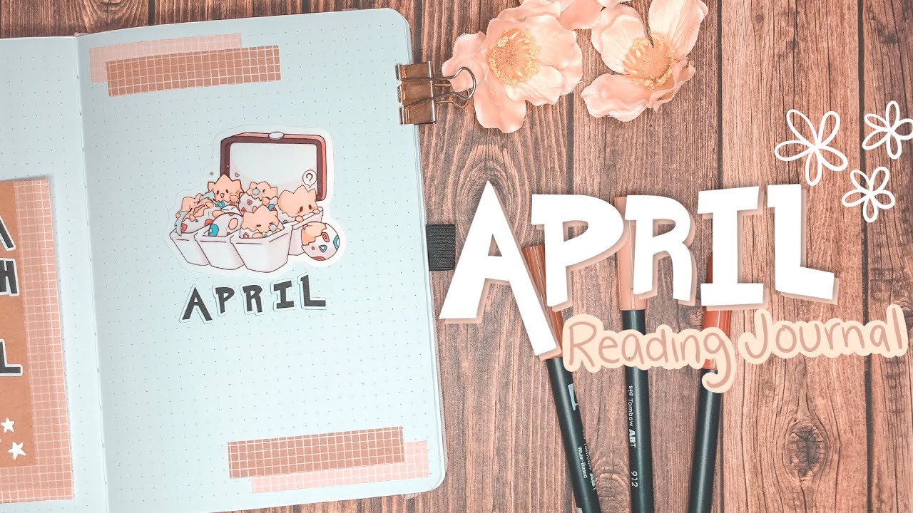 april reading journal set up || pokémon | easy and functional spreads