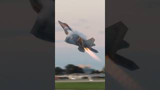 F-22 Raptor Full Afterburner Takeoff #osh24 #aviation #militaryaircraft #fighterjet #f22 #trending