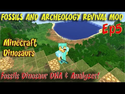 Fossils and Archeology Revival Mod Minecraft Jurassic World Ep5 Fossils Dinosaur DNA & Analyzer