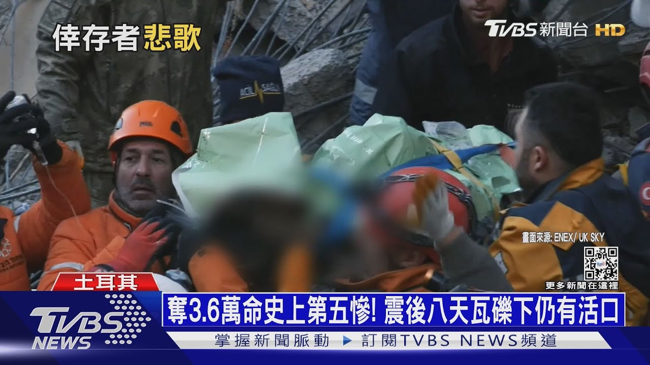 奪3.6萬命史上第五慘! 震後八天瓦礫下仍有活口
