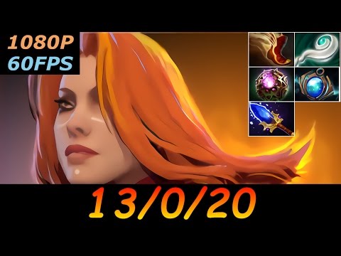 Dota 2 Lina Pro 13/0/20 (Kills/Deaths/Assists) Top MMR 530 GPM Ranked Full Gameplay
