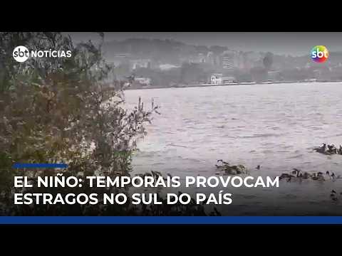 Temporais causam estragos no RS; frio intenso deve avançar pelo Sul nos próximos dias | #SBTNotícias