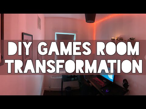 DIY GAME ROOM TRANSFORMATION VLOG | MAN CAVE | MENS PRESENT IDEAS | CHELSEA BAXTER
