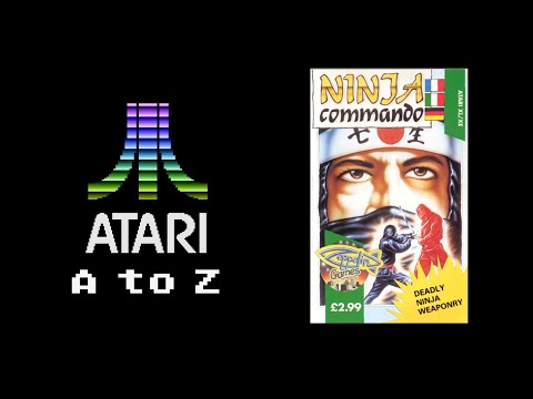 Ninja Commando for Atari 8-bit says "run, run, little ninja man" | Atari A to Z