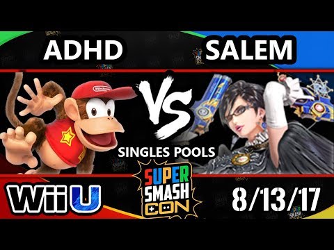 Smash Con 2017 Smash 4 - ADHD (Diddy Kong) Vs. MVG | Salem (Bayonetta) Wii U Pools