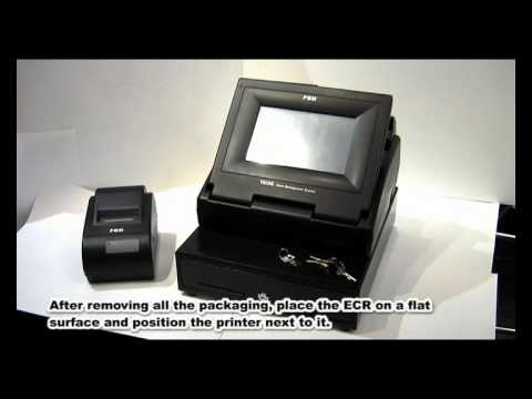 PBM TS-235E Touch Screen Electronic Cash Register: Unpacking and basic setup