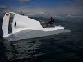 3 km in 74 seconds! Wing in ground effect at its best. Tandem Airfoil Flairboat at