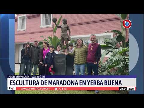 Maradona eterno: la escultura que se puede visitar en Yerba Buena