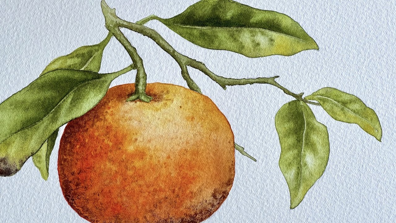 How to paint a mandarin | Watercolor tutorial 🍊
