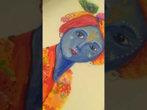 # art with gururaj 🎨🎨.acrylic painting of shree khrishna.